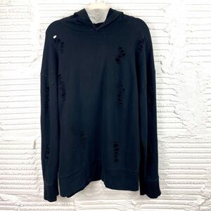 TOPSHOP Black‎ Distressed Hoodie Size 10